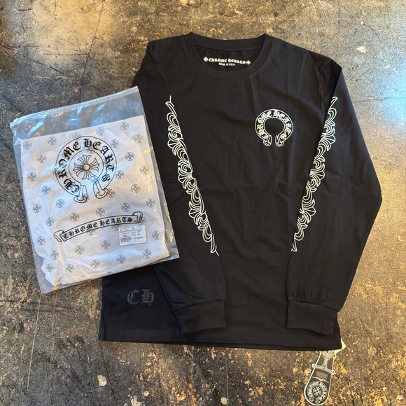 Chrome Hearts Black Tee with White Logo